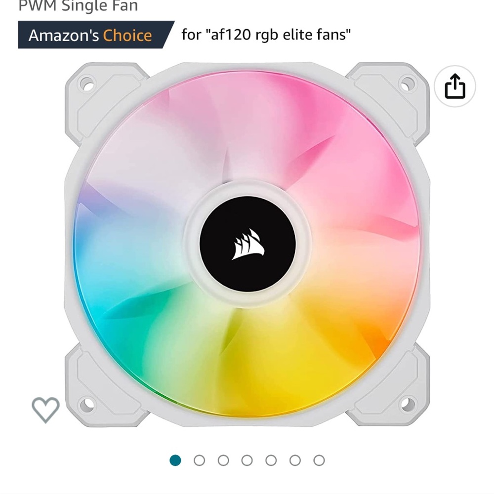 CORSAIR iCUE SP120 RGB Elite Performance 120mm White PWM Single Fan